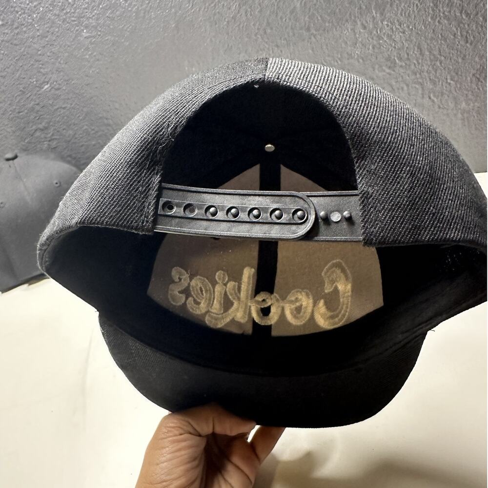 Headlines Cookies Embroidered Logo Snapback Black/White Men's Hat NEW - Picture 4 of 5